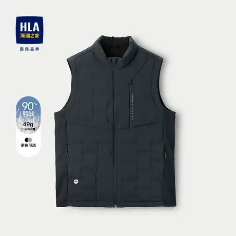 HLA/海澜之家休闲立领羽绒马甲24秋新款鸭绒保暖多材质拼接外套男商品大图