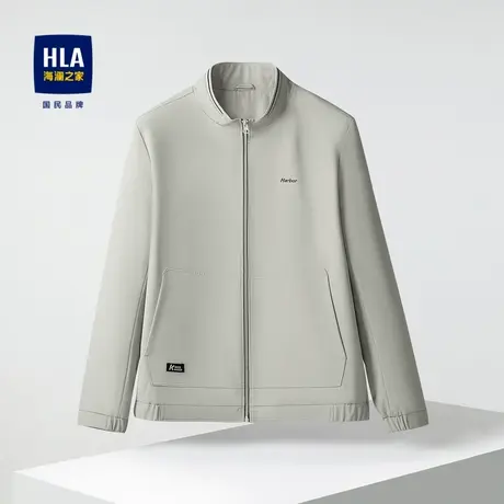 HLA/海澜之家商务休闲夹克2023春秋新款立领胸口字母外套男图片