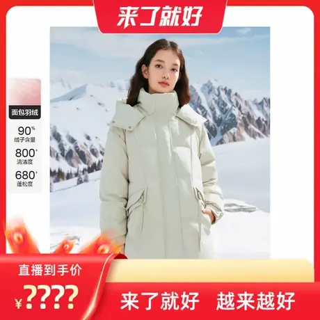 【来了就好】乐町 一手长收腰工装羽绒服微A廓形保暖外套图片