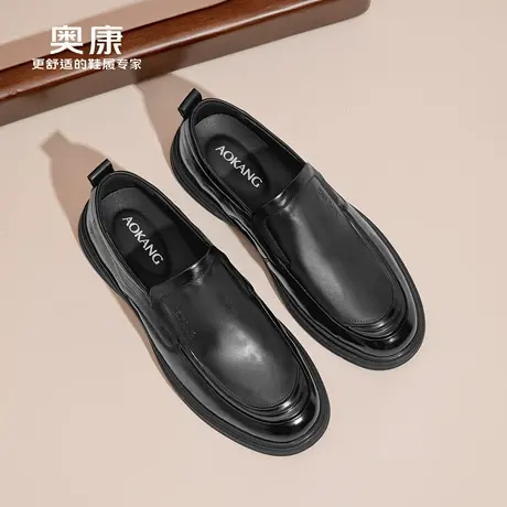奥康 男鞋2025春秋新款商务休闲皮鞋真皮舒适一脚蹬通勤爸爸鞋N商品大图