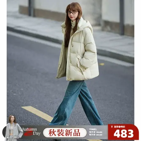 唐狮2025冬季短款羽绒服女连帽好看小清新气质少女风保暖羽绒外套商品大图