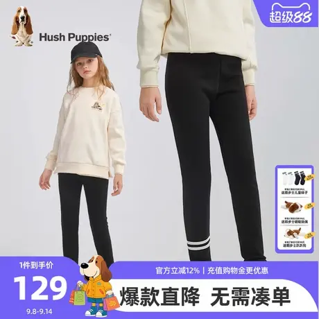 暇步士童装女童一体绒打底裤秋冬新款儿童休闲长裤中大童百搭裤子商品大图