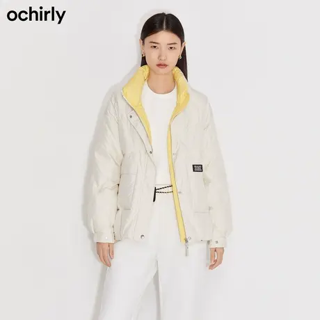 【首降】欧时力 女神范羽绒服新款秋冬皮牌菱格面包服休闲工装风图片