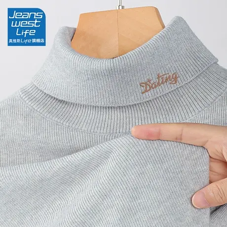 真维斯LIFE灰色针织衫女装秋季2023新款今年流行的漂亮毛衣外套女商品大图