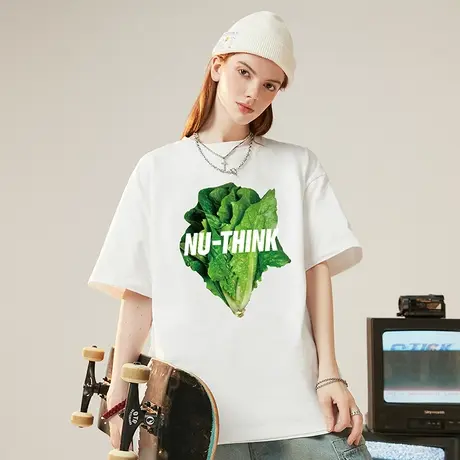 国潮潮牌趣味短袖T恤男oversize夏季宽松ins欧美街头潮流情侣半袖商品大图