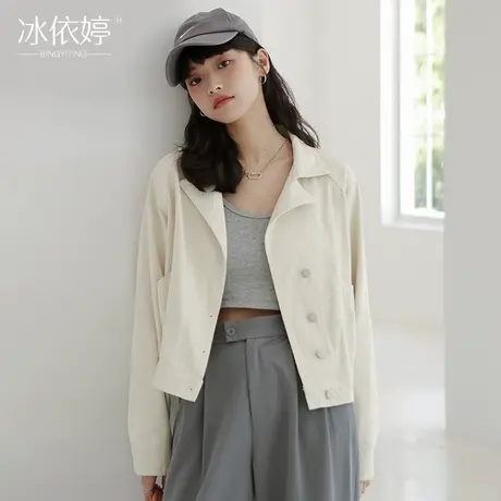 短款牛仔外套女宽松秋装韩版百搭设计感工装夹克ins潮小个子上衣商品大图