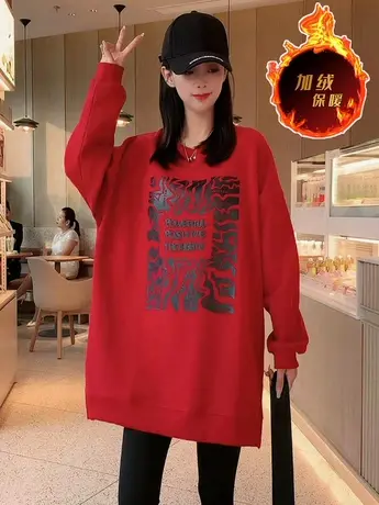 秋冬新款大板宽松休闲卫衣女2023年韩版大码减龄显瘦时尚长袖上衣商品大图