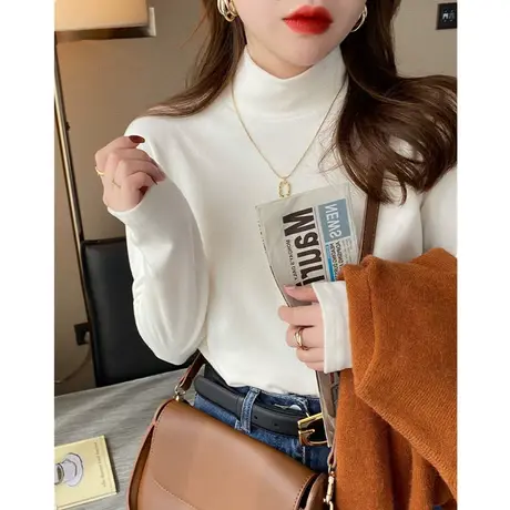 长袖T恤2024新款女装针织衫毛衣早春秋冬内搭打底衫chic温柔上衣图片