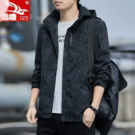 男士外套春秋季2023新款休闲夹克潮牌连帽男装工装防风上衣服男款商品大图