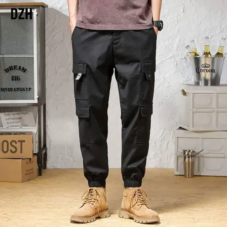 男士黑色工装裤男宽松束脚裤子高街美式休闲裤男裤2023年新款春夏商品大图