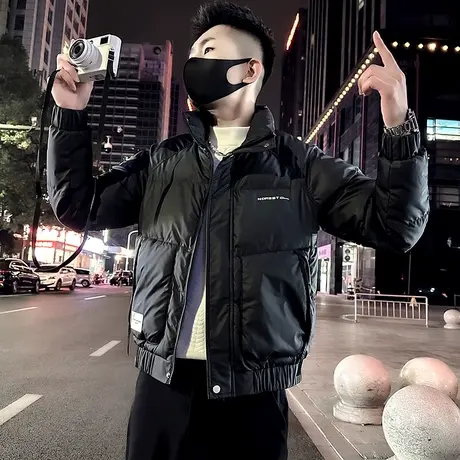 口袋棉衣男冬季2023新款轻熟短款潮牌高级感工装加厚立领棉服外套图片