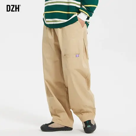 男士卡其色工装裤子男春季直筒宽松204新款垂感阔腿裤纯棉休闲裤商品大图