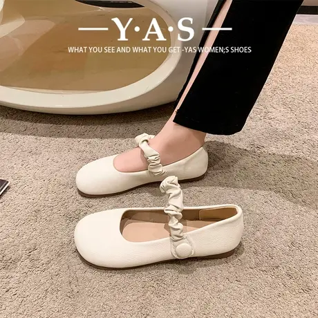 玛丽珍女鞋软皮2024春季百搭平底单鞋晚晚风温柔鞋软底舒适奶奶鞋商品大图