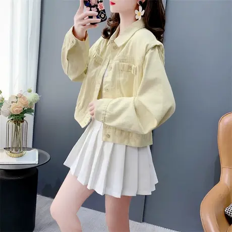 复古港味牛仔外套女春秋2024年新款宽松休闲百搭小个子夹克上衣潮图片