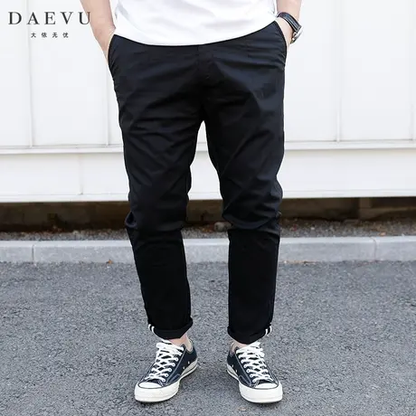 春夏新款简约大号潮胖子修身小脚弹力加肥加大码男士休闲长裤商品大图