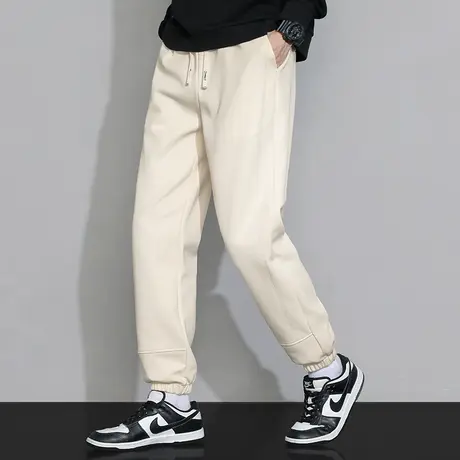 休闲长裤子男2023新款春秋季九分运动裤小脚束脚抽绳休闲卫裤百搭商品大图