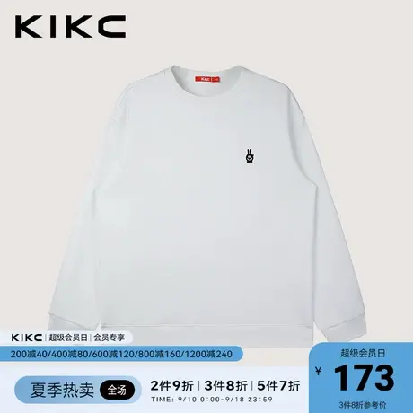 kikc圆领卫衣男2023春夏新款商场同款卡通刺绣宽松长袖情侣款上衣图片
