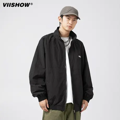 VIISHOW日系复古立领工装夹克男士宽松休闲外套春秋款冲锋夹克男商品大图