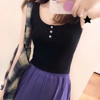 黑色短款背心吊带女2024春季新款韩版修身外穿百搭内搭打底衫上衣图片