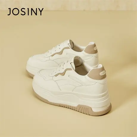 Josiny/卓诗尼小白鞋女款2024年新款春夏季厚底松糕板鞋增高女鞋商品大图