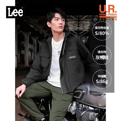Lee商场同款21秋冬新品舒适黑色男二合一羽绒服LMT001191100-K11图片