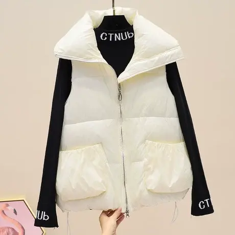 女装2023冬季新款羽绒棉马甲女无袖坎肩马夹背心保暖羽绒棉服外套商品大图