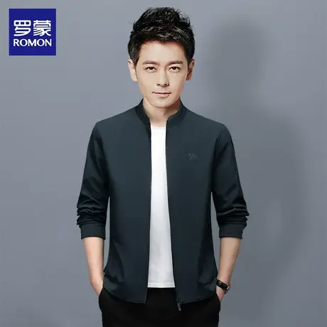 罗蒙棒球领夹克男士秋季外套时尚潮流工装上衣商务百搭修身茄克男图片