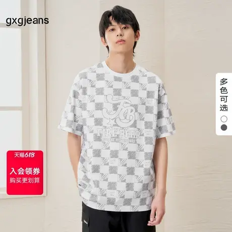 gxg.jeans男装2024年夏季圆领短袖T恤J24D442033图片
