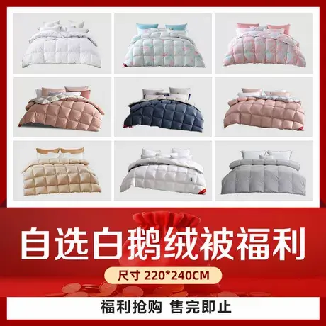 梦洁家纺【福利抢购】羽绒被子白鹅绒四季被厚被220*240商品大图
