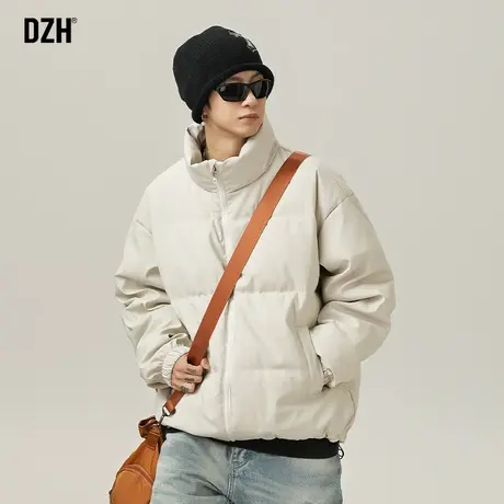 青少年日系立领棉服男款冬季高级感pu皮棉衣外套2025新款短款棉袄图片