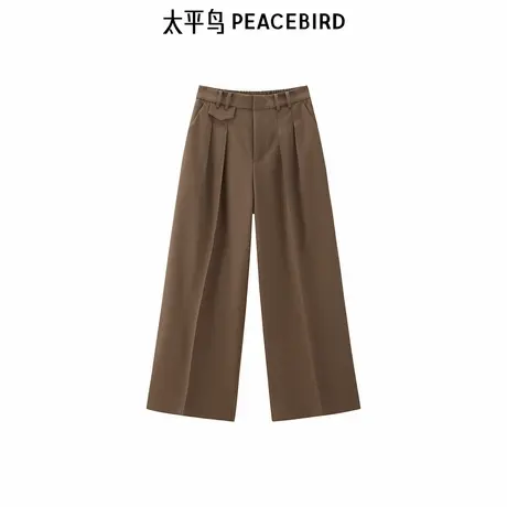 太平鸟女装秋季新款双压褶西裤休闲裤A1GBE3438图片