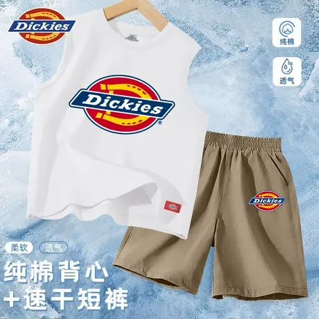 Dickies童装男童套装夏男孩2025新款纯棉背心儿童速干运动裤子潮A图片