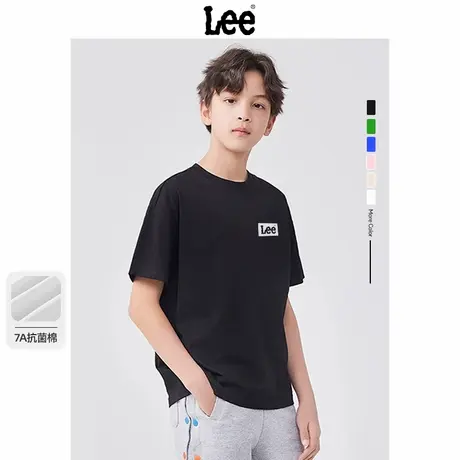 Lee童装男童短袖t恤2025新款纯棉抗菌儿童半袖休闲男大童夏装上衣图片