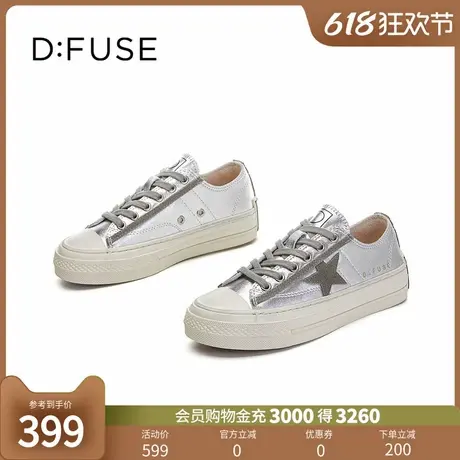 D：Fuse/迪芙斯2025春季新款时尚百搭舒适女鞋厚底休闲德训阿甘鞋图片