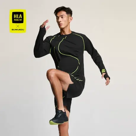 HLA/海澜之家运动sportsday长袖T恤2025秋季新SUWUKOU联名上衣男商品大图