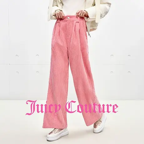 Juicy Couture橘滋休闲裤女2025年秋季新款宽松阔腿灯芯绒长裤商品大图