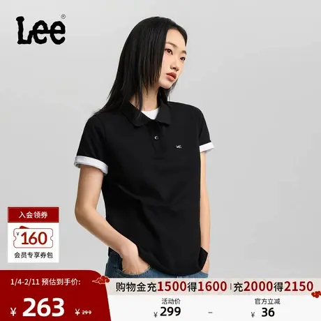 Lee26春夏新品标准版翻领小徽标Logo女短袖polo衫潮LWT012191205图片
