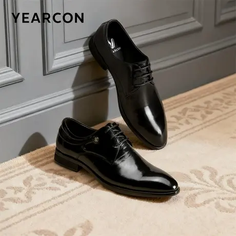 意尔康皮鞋男2026春季新款高端头层牛皮商务正装鞋通勤结婚德比鞋图片