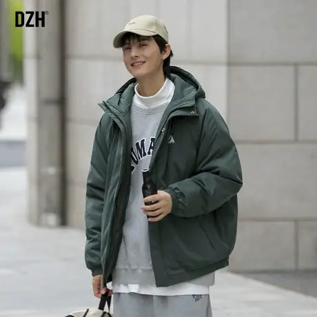 男士连帽棉衣外套男韩版潮流工装棉服男款冬季2023年新款袄子加厚商品大图