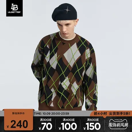 Lilbetter毛衣男春秋新款线衣美式潮流外套复古高级感软糯针织衫商品大图
