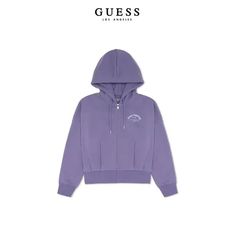 【秀智明星同款】GUESS23年新款秋季连帽卫衣拉链开衫-YN3K3494商品大图