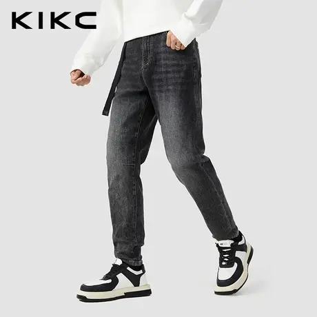 kikc牛仔裤男2023秋冬新款商场同款口袋绣花水洗弹力休闲厚款裤子图片