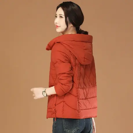 韩潮袭人连帽菱格纹加厚棉衣棉服女2023冬新款休闲显瘦面包服外套图片