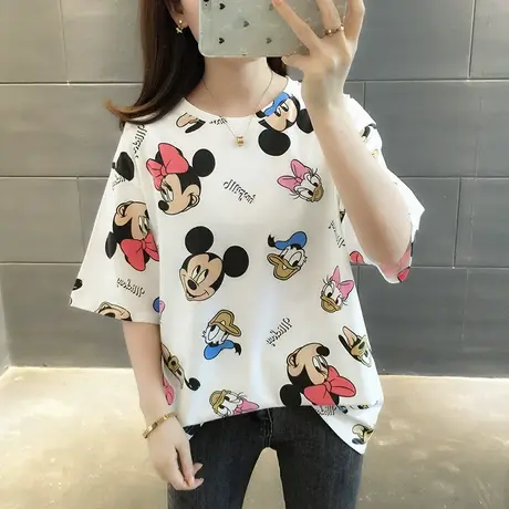 纯棉短袖T恤女装宽松2024年新款春季洋气中长款设计感打底衫爆款图片