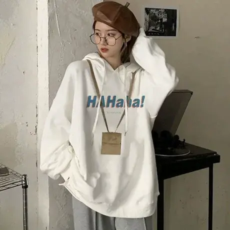 美式复古hiphop卫衣女2023春秋薄款宽松设计感小众上衣慵懒风外套商品大图