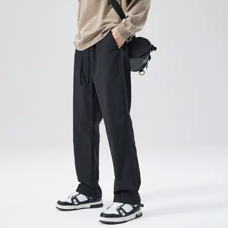 男士防水冲锋裤男款黑色裤子男秋季男裤2025新款休闲裤窄版直筒裤商品大图