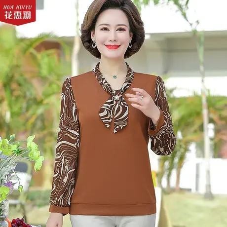母亲节衣服时尚洋气衬衫上衣女士春装小衫新款中年人妈妈长袖t恤商品大图