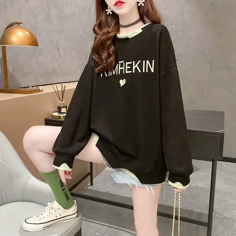 假两件卫衣女2022新款洋气外套长袖宽松韩版网红ins超火春秋薄款图片