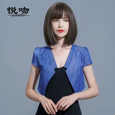 牛仔小坎肩女薄短外套2023新款配裙子的外搭开衫小披肩夏百搭短款图片