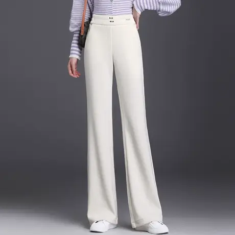 高腰微喇裤女2023秋季新款垂感直筒喇叭裤显瘦通勤气质长裤休闲裤商品大图